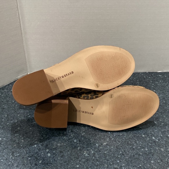 Lucky Brand “Terif” animal print : Leopard Leather Slingback Peep Toe Shoe NWOT! - Picture 6 of 12